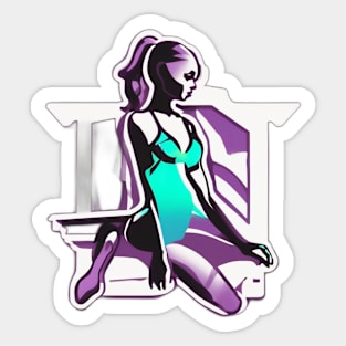 Mystique Neon Swimsuit Illustration No. 847 Sticker